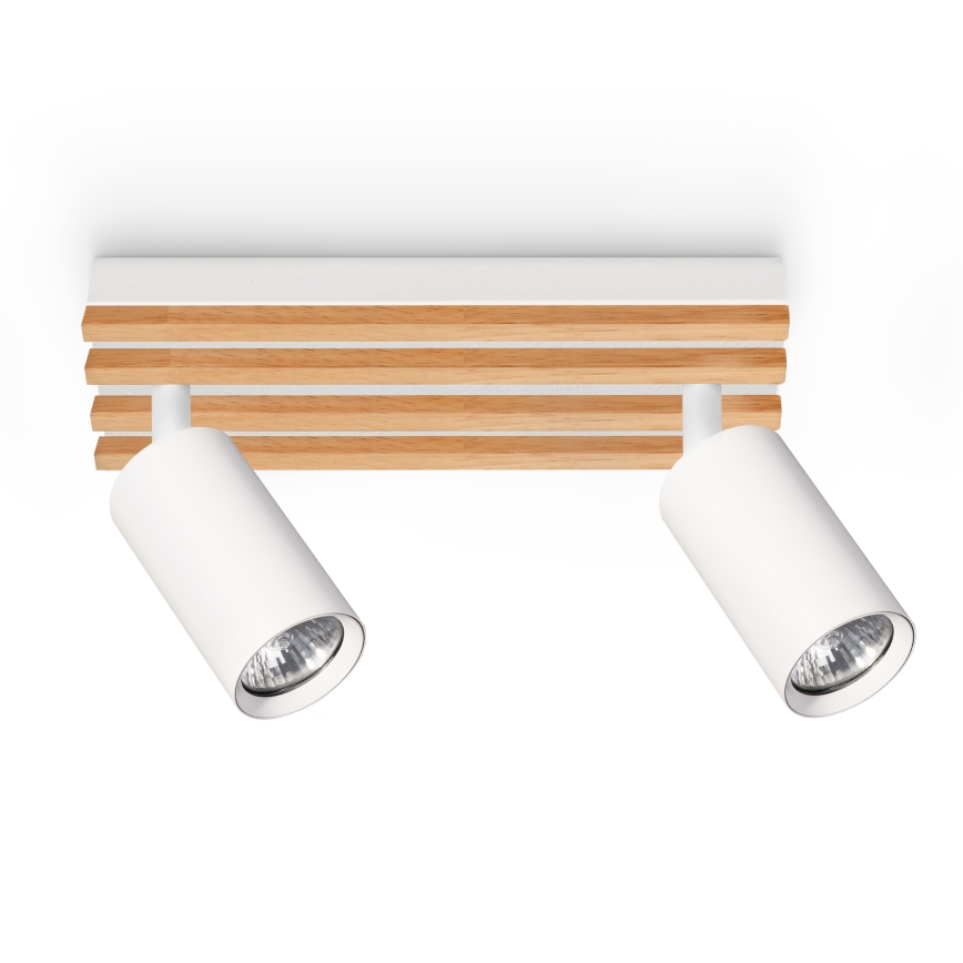 Brilagi - spottvalgusti SELE WOOD ACOUSTIC 2xGU10/30W/230V valge/puit