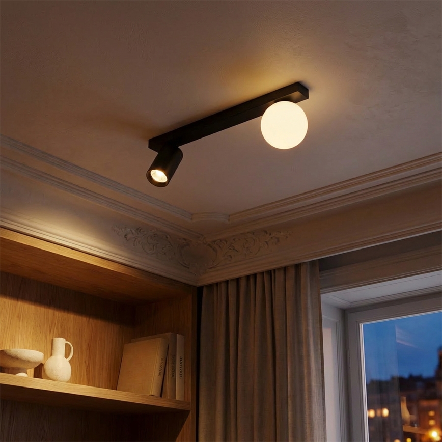 Brilagi - Spotvalgusti SELE BALL 1xGU10/30W/230V + 1xG9/10W must