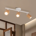 Brilagi - suunatav laelamp MODERN WOOD 3xGU10/8W/230V kummipuu/valge