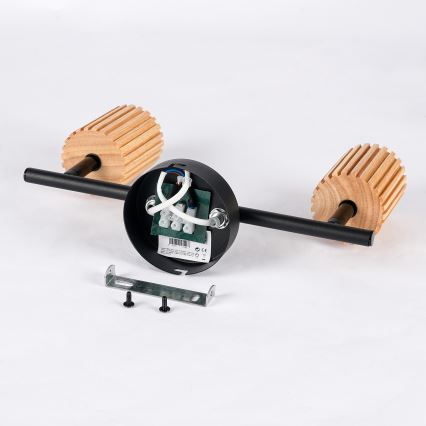 Brilagi - Suunatav laevalgusti MODERN WOOD 2xGU10/8W/230V puit/must