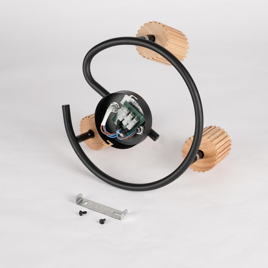 Brilagi - Suunatav laevalgusti MODERN WOOD 3xGU10/8W/230V kummipuit/must