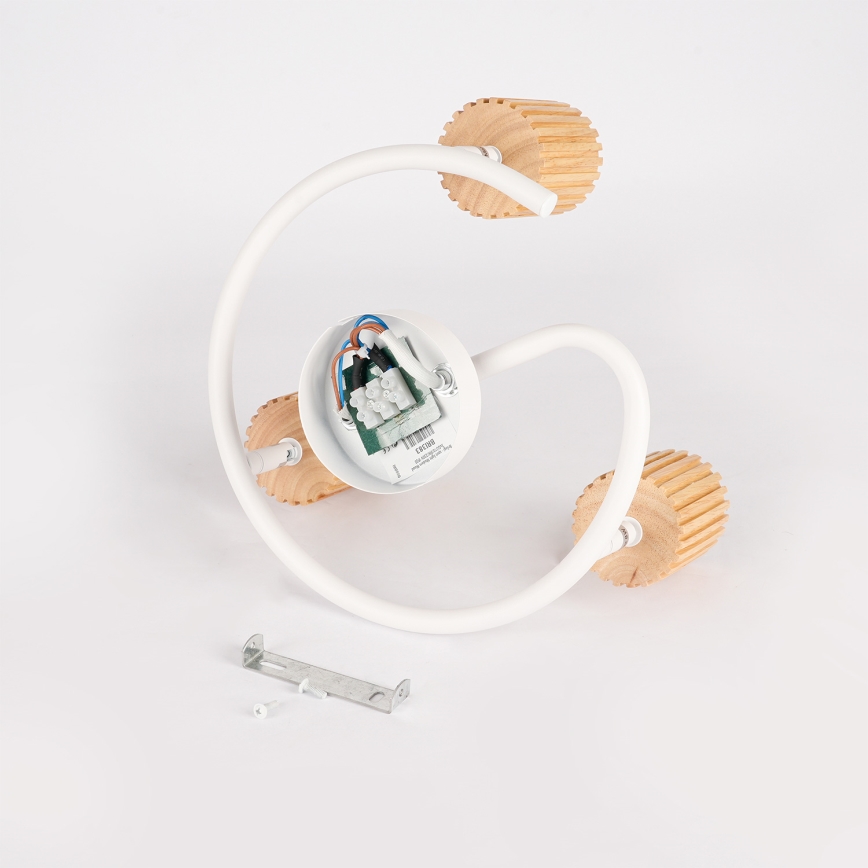 Brilagi - Suunatav laevalgusti MODERN WOOD 3xGU10/8W/230V kummipuit/valge