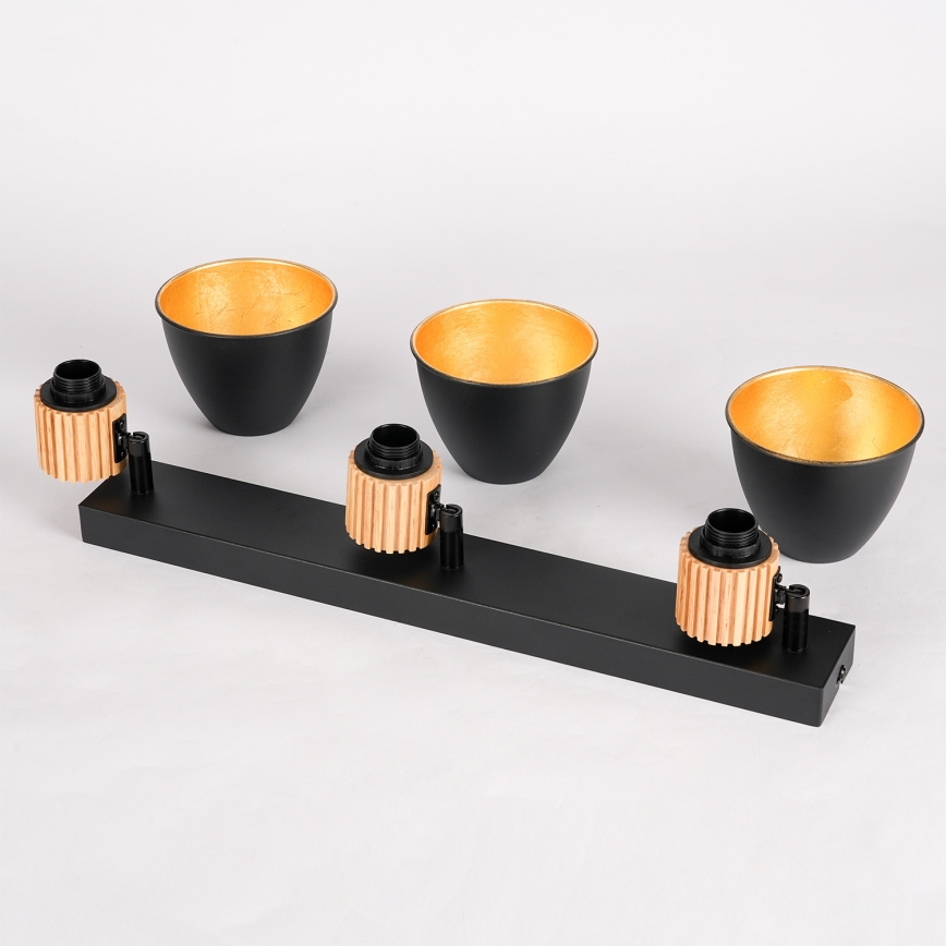 Brilagi - suunatav laevalgusti ODENSE 3xE14/10W/230V puit/must