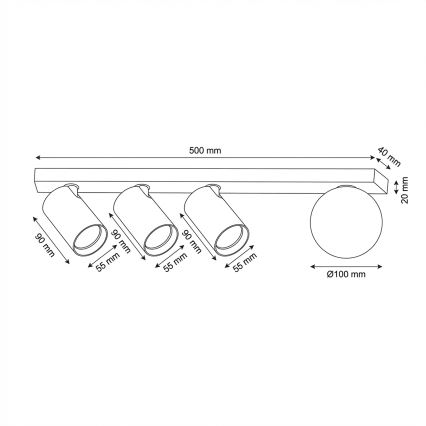 Brilagi - Suunatav laevalgusti SELE BALL 3xGU10/30W/230V + 1xG9/10W valge