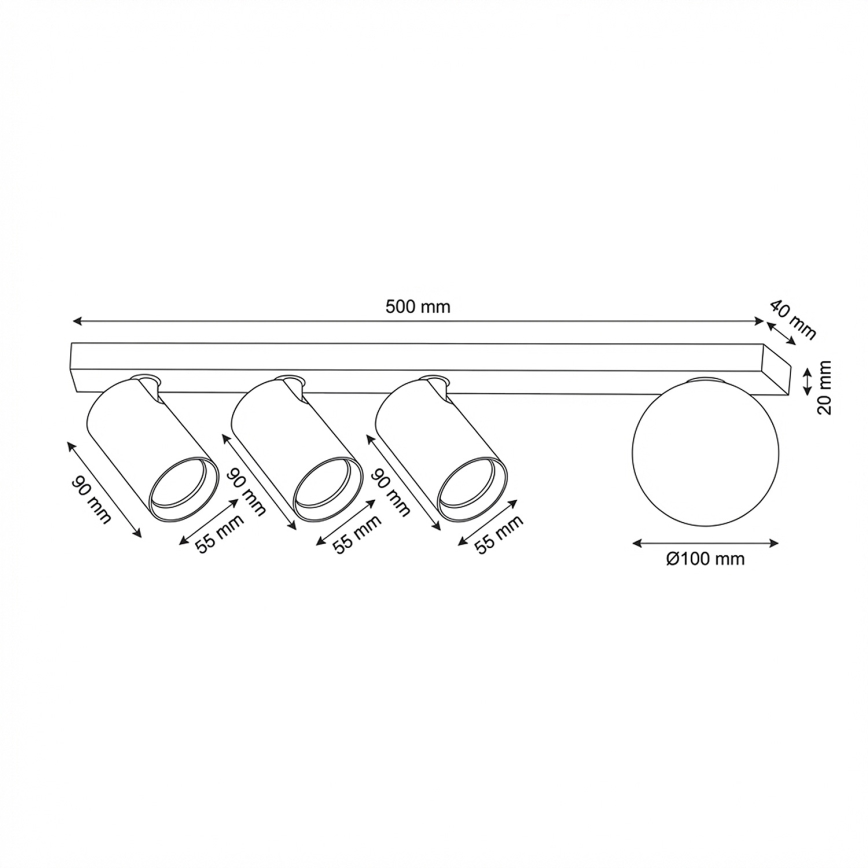 Brilagi - Suunatav laevalgusti SELE BALL 3xGU10/30W/230V + 1xG9/10W valge