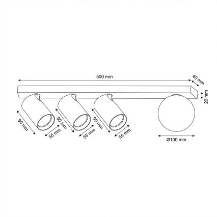 Brilagi - Suunatav laevalgusti SELE BALL 3xGU10/30W/230V + 1xG9/10W valge