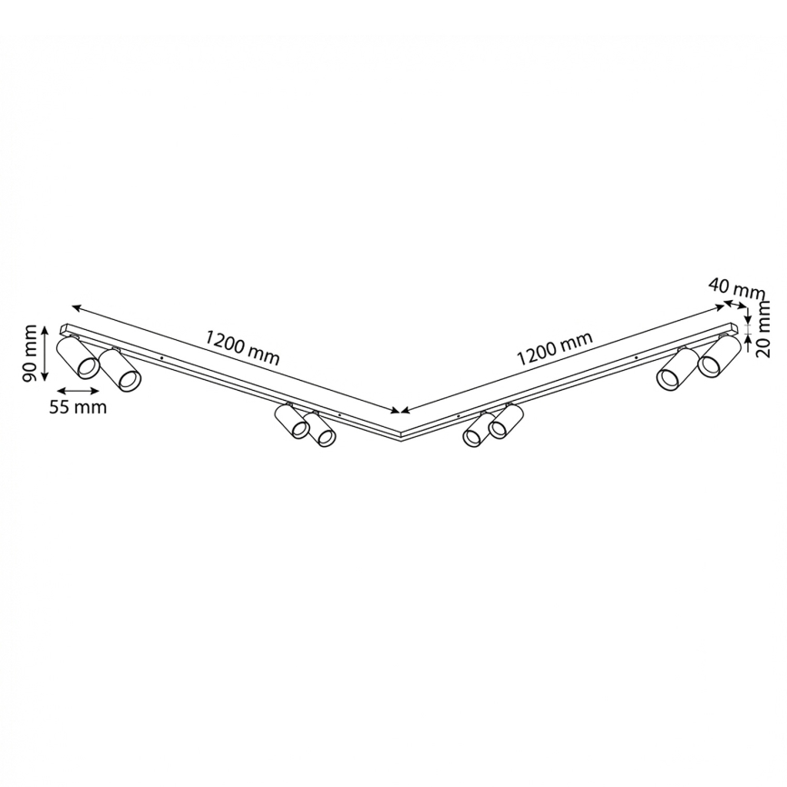 Brilagi - Suunatav laevalgusti SELE LONG 8xGU10/30W/230V must