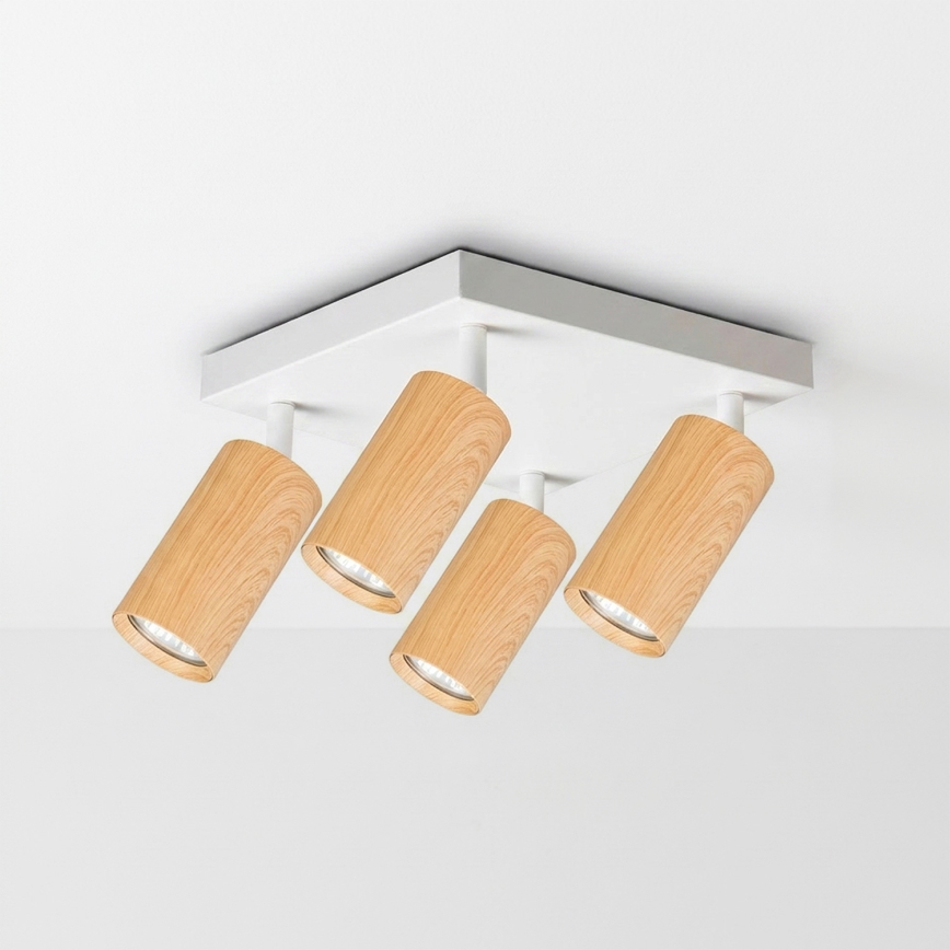 Brilagi - suunatav laevalgusti SELE SQUARE 4xGU10/30W/230V valge/tamme dekor