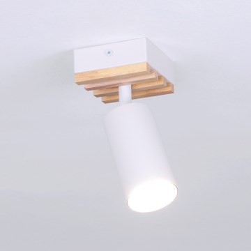 Brilagi - suunatav laevalgusti SELE WOOD ACOUSTIC 1xGU10/30W/230V valge/puit