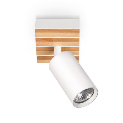 Brilagi - suunatav laevalgusti SELE WOOD ACOUSTIC 1xGU10/30W/230V valge/puit