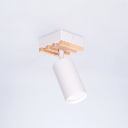 Brilagi - suunatav laevalgusti SELE WOOD ACOUSTIC 1xGU10/30W/230V valge/puit