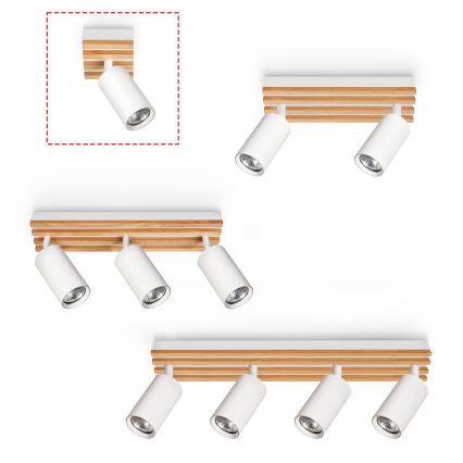 Brilagi - suunatav laevalgusti SELE WOOD ACOUSTIC 1xGU10/30W/230V valge/puit