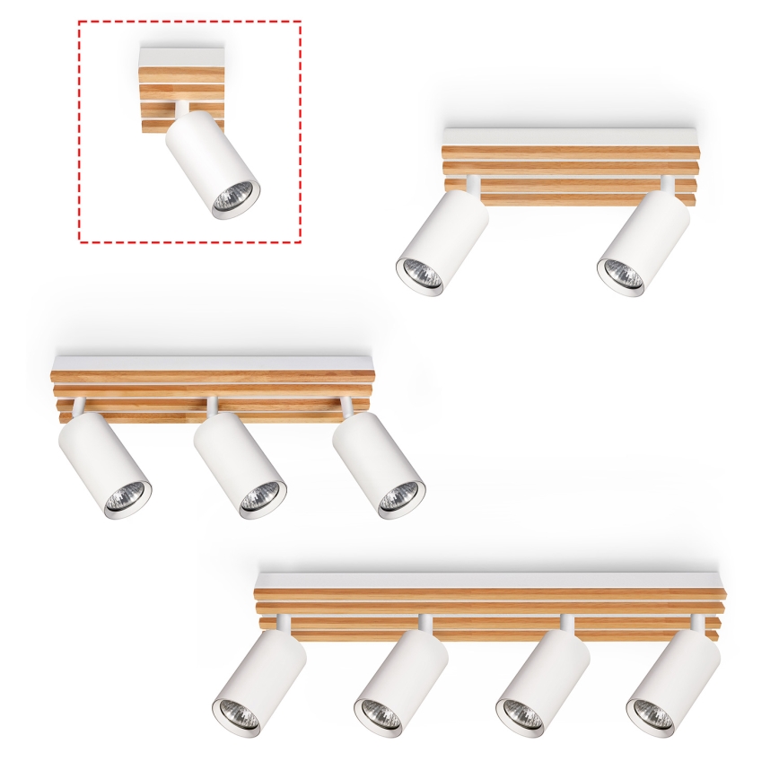 Brilagi - suunatav laevalgusti SELE WOOD ACOUSTIC 1xGU10/30W/230V valge/puit