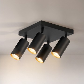 Brilagi - suunatav punktvalgusti SELE SQUARE 4xGU10/30W/230V must/kuldne