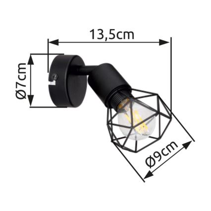 Brilagi - Suunatav seinavalgusti CAGE 1xE14/40W/230V