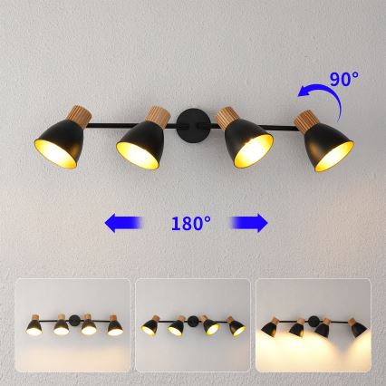 Brilagi - Suunatav valgusti ODENSE 4xE14/10W/230V kummipuit/must