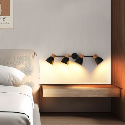 Brilagi - Suunatav valgusti ODENSE 4xE14/10W/230V kummipuit/must