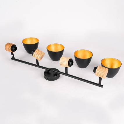 Brilagi - Suunatav valgusti ODENSE 4xE14/10W/230V kummipuit/must