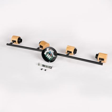 Brilagi - Suunatav valgusti ODENSE 4xE14/10W/230V kummipuit/must