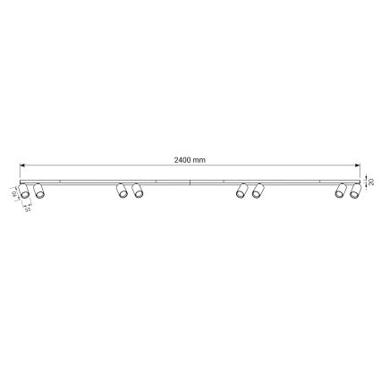 BRILAGI - suunatav valgusti SELE LONG 8xGU10/30W/230V must