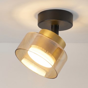 Brilagi - suunav laevalgusti AURA LUX 1xGX53/30W/230V Ø 13 cm must/kuldne