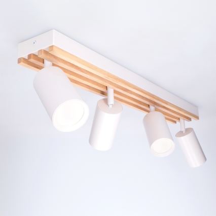 Brilagi - suunav laevalgusti SELE WOOD ACOUSTIC 4xGU10/30W/230V valge/puit
