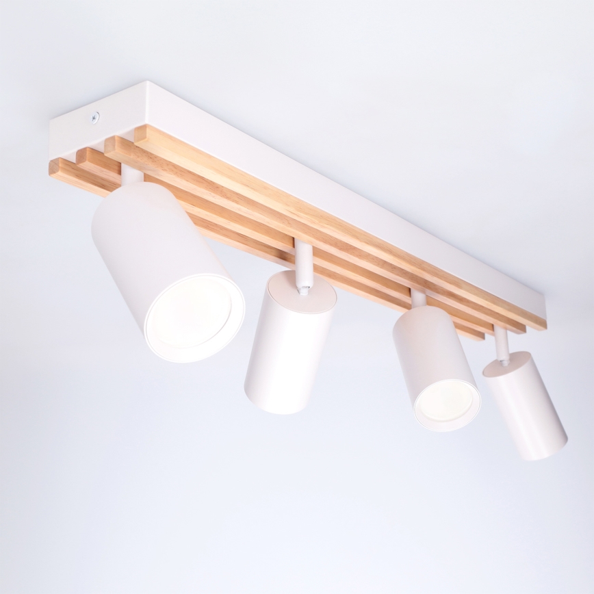 Brilagi - suunav laevalgusti SELE WOOD ACOUSTIC 4xGU10/30W/230V valge/puit