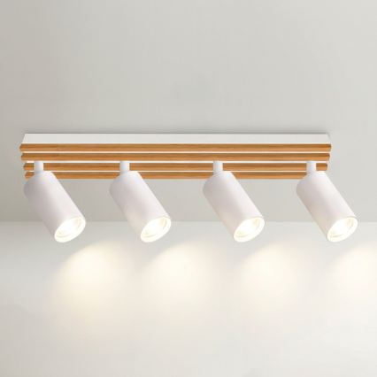 Brilagi - suunav laevalgusti SELE WOOD ACOUSTIC 4xGU10/30W/230V valge/puit