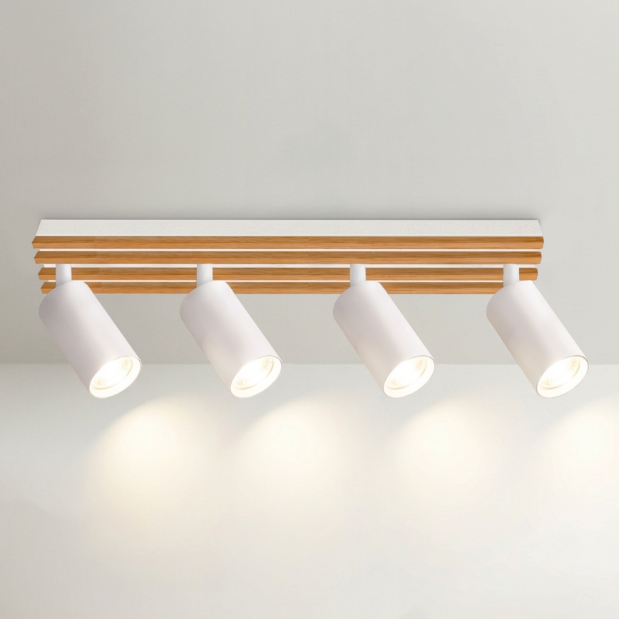 Brilagi - suunav laevalgusti SELE WOOD ACOUSTIC 4xGU10/30W/230V valge/puit