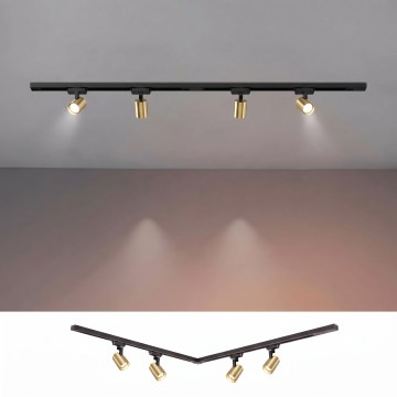 BRILAGI - suunav valgusti liist-süsteemis HUSKY 4xGU10/10W/230V 150 cm must/kuldne