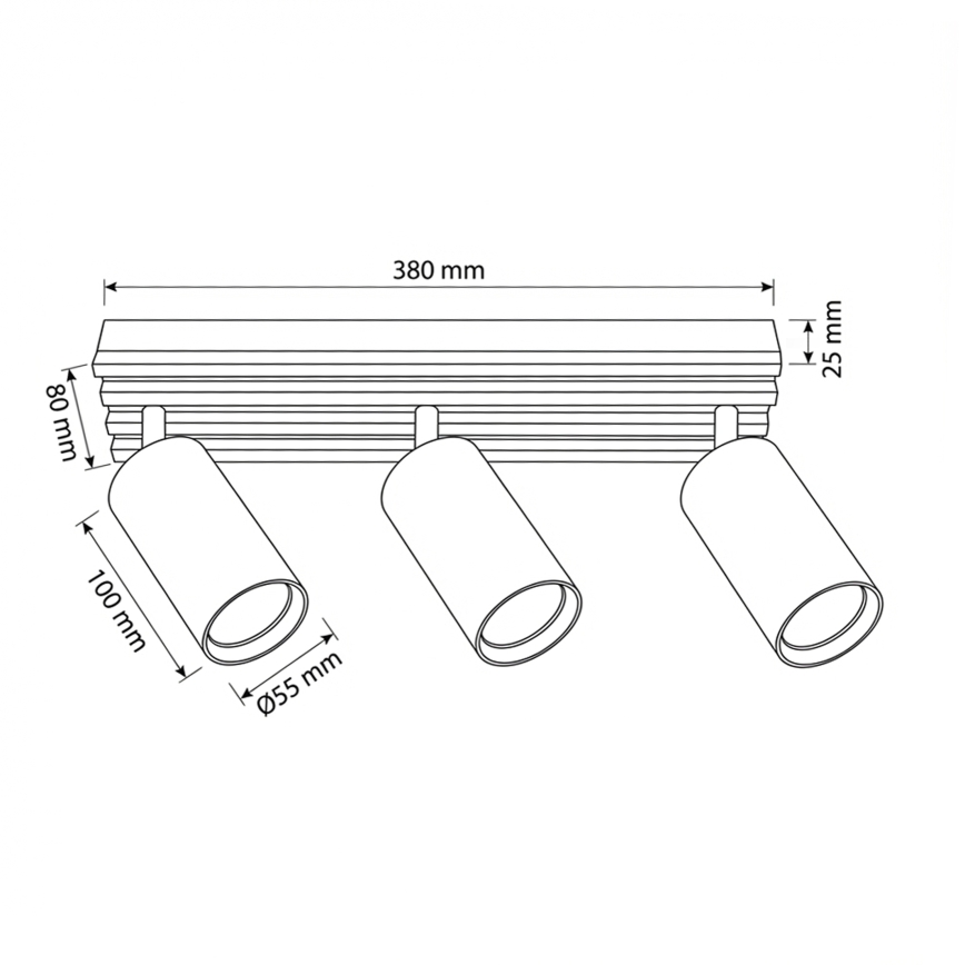 Brilagi - suunav valgusti SELE WOOD 3xGU10/30W/230V valge/puit