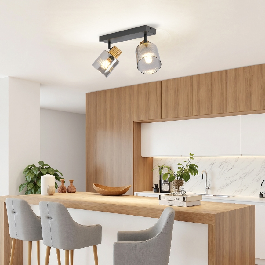 Brilagi - suunavalgusti HYGGE 2xE14/15W/230V must/suitsune