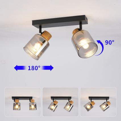 Brilagi - suunavalgusti HYGGE 2xE14/15W/230V must/suitsune
