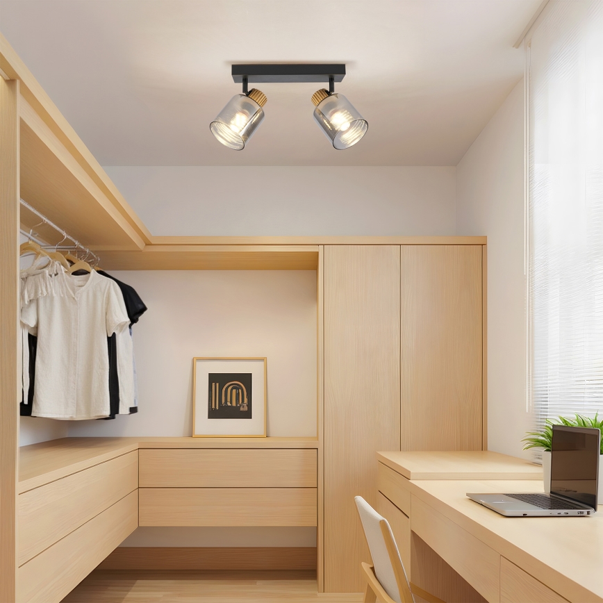 Brilagi - suunavalgusti HYGGE 2xE14/15W/230V must/suitsune