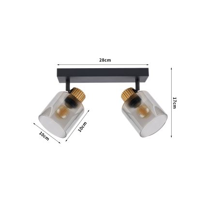 Brilagi - suunavalgusti HYGGE 2xE14/15W/230V must/suitsune