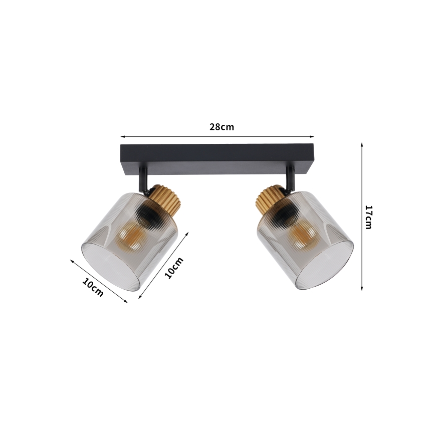 Brilagi - suunavalgusti HYGGE 2xE14/15W/230V must/suitsune
