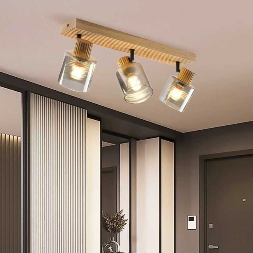 Brilagi - Suunavalgusti HYGGE 3xE14/15W/230V kummipuit/suitsune