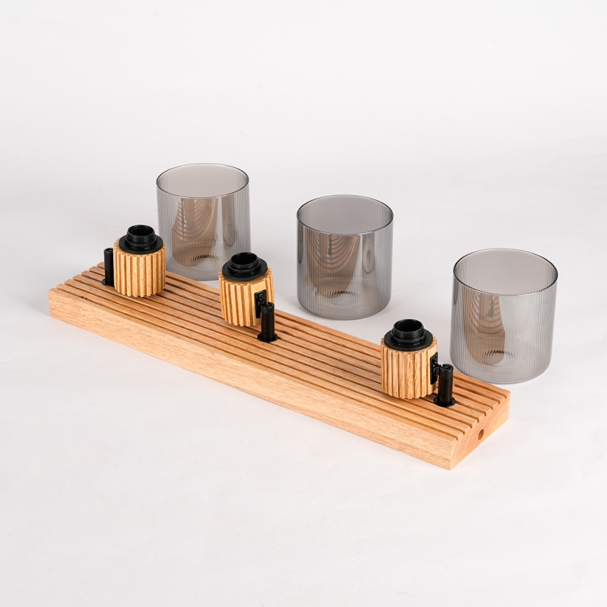 Brilagi - Suunavalgusti HYGGE 3xE14/15W/230V kummipuit/suitsune