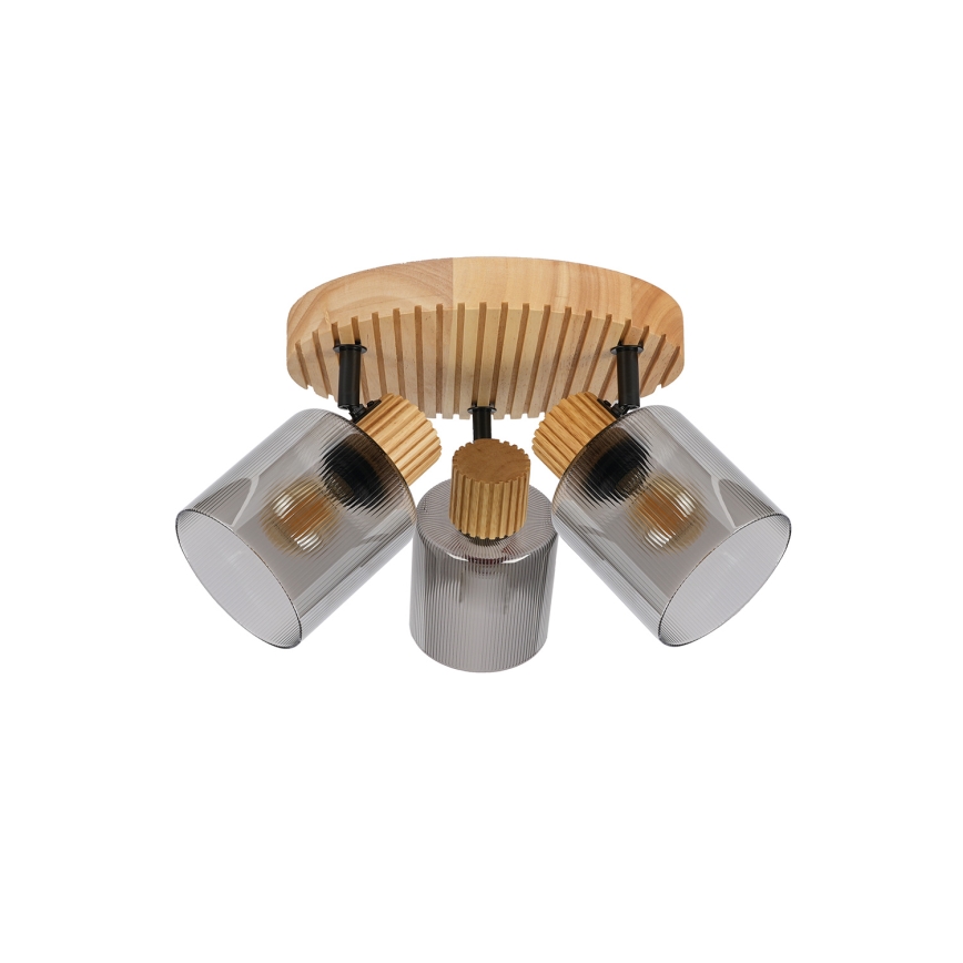 Brilagi - Suunavalgusti HYGGE 3xE14/15W/230V puit/suitsune