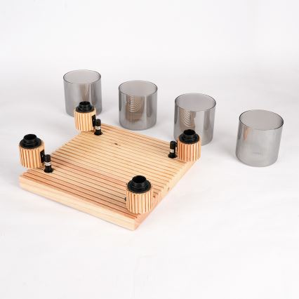 Brilagi - Suunavalgusti HYGGE 4xE14/15W/230V kummipuit/suitsune