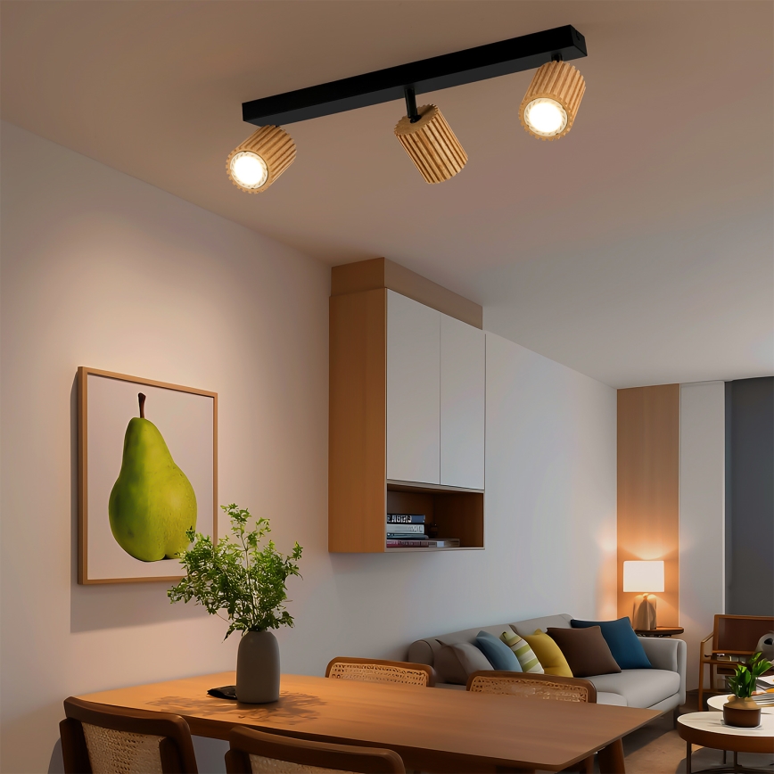 Brilagi - suunavalgusti MODERN WOOD 3xGU10/8W/230V puit/must