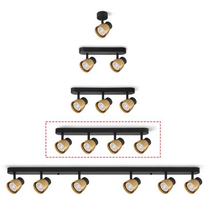 Brilagi - Suunavalgusti NUGGET 4xGU10/30W/230V must/kuldne