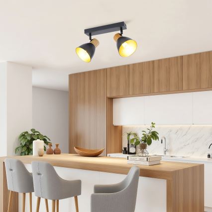 Brilagi - Suunavalgusti ODENSE 2xE14/10W/230V puit/must