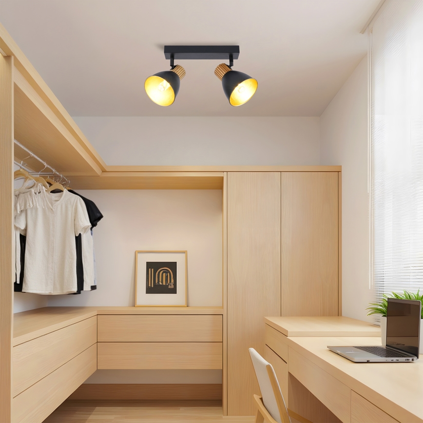 Brilagi - Suunavalgusti ODENSE 2xE14/10W/230V puit/must