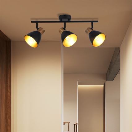 Brilagi - suunavalgusti ODENSE 3xE14/10W/230V kummipuu/must