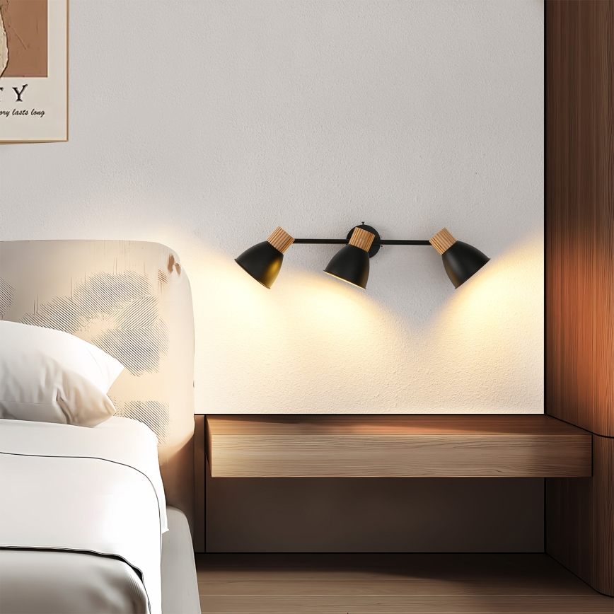 Brilagi - suunavalgusti ODENSE 3xE14/10W/230V kummipuu/must