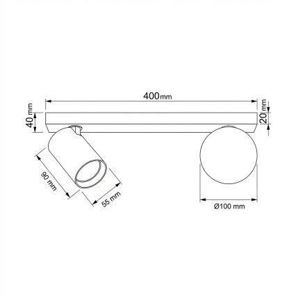 Brilagi - suunavalgusti SELE BALL 1xGU10/30W/230V + 1xG9/10W valge