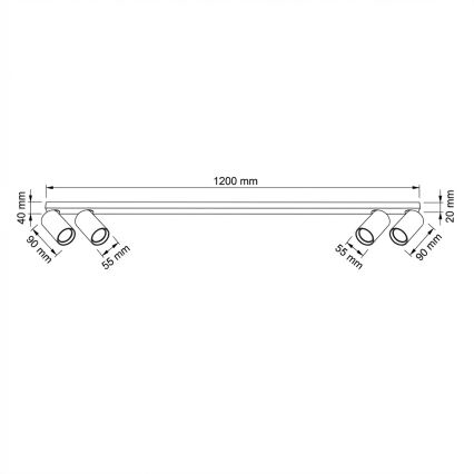 Brilagi - suunavalgusti SELE LONG 4xGU10/30W/230V must