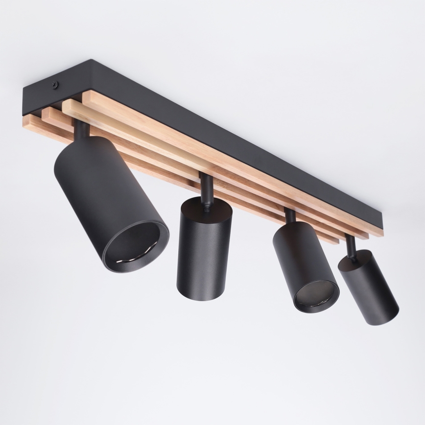 Brilagi - suunavalgusti SELE WOOD ACOUSTIC 4xGU10/30W/230V must/puit