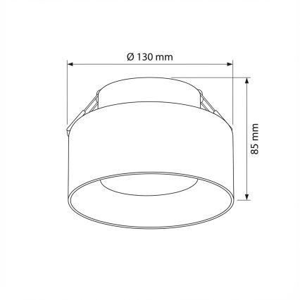 Brilagi - Süvistatav laevalgusti AURA LUX 1xGX53/30W/230V, läbimõõt 13 cm, must/suitsuhall